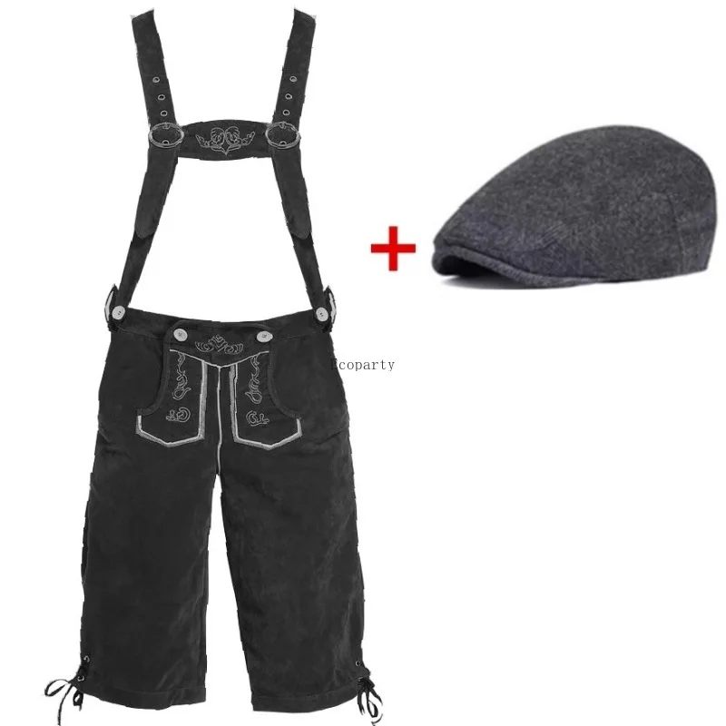 German Oktoberfest Lederhosen Costume Hat Set Beer Festival Male Halloween Cosplay ecoparty