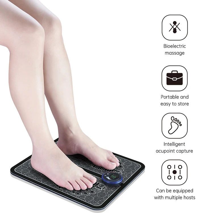 Electric Ems Foot Massager Accessories Pulse Pad Usb Rechargeable Mat Ems Foot Massager With Remote Pads