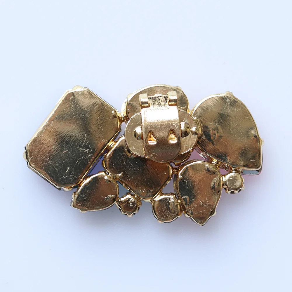 Bling bling multi color glass rhinestones metal buckles shoe decorations removable shoe clip hardware for bridal