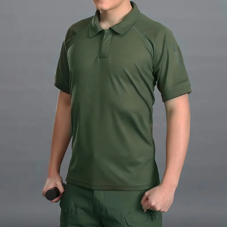 Wholesale Short Sleeve T-Shirt T Shirt Camouflage Outdoor Shooting Quick Dry Black Mens Tactical Polo Shirts