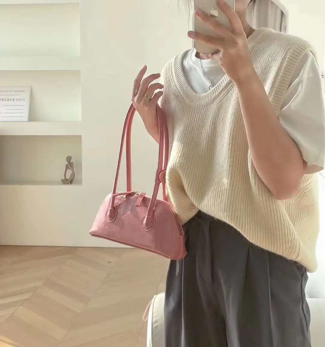 Retro Casual Women Shoulder Purses and Handbags Luxury Women Ladies Underarm Shoulder Bags PU Fashion Handbags Portable ZIP