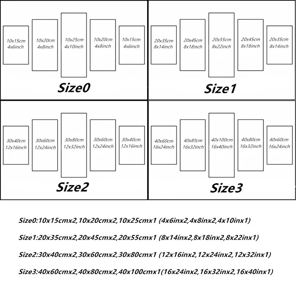 
ZOOYA Drop Shipping Art Wall Frame Customized DIY Prints Custom Made Canvas Picture Modular Home Decor 5 Panel Canvas painting 