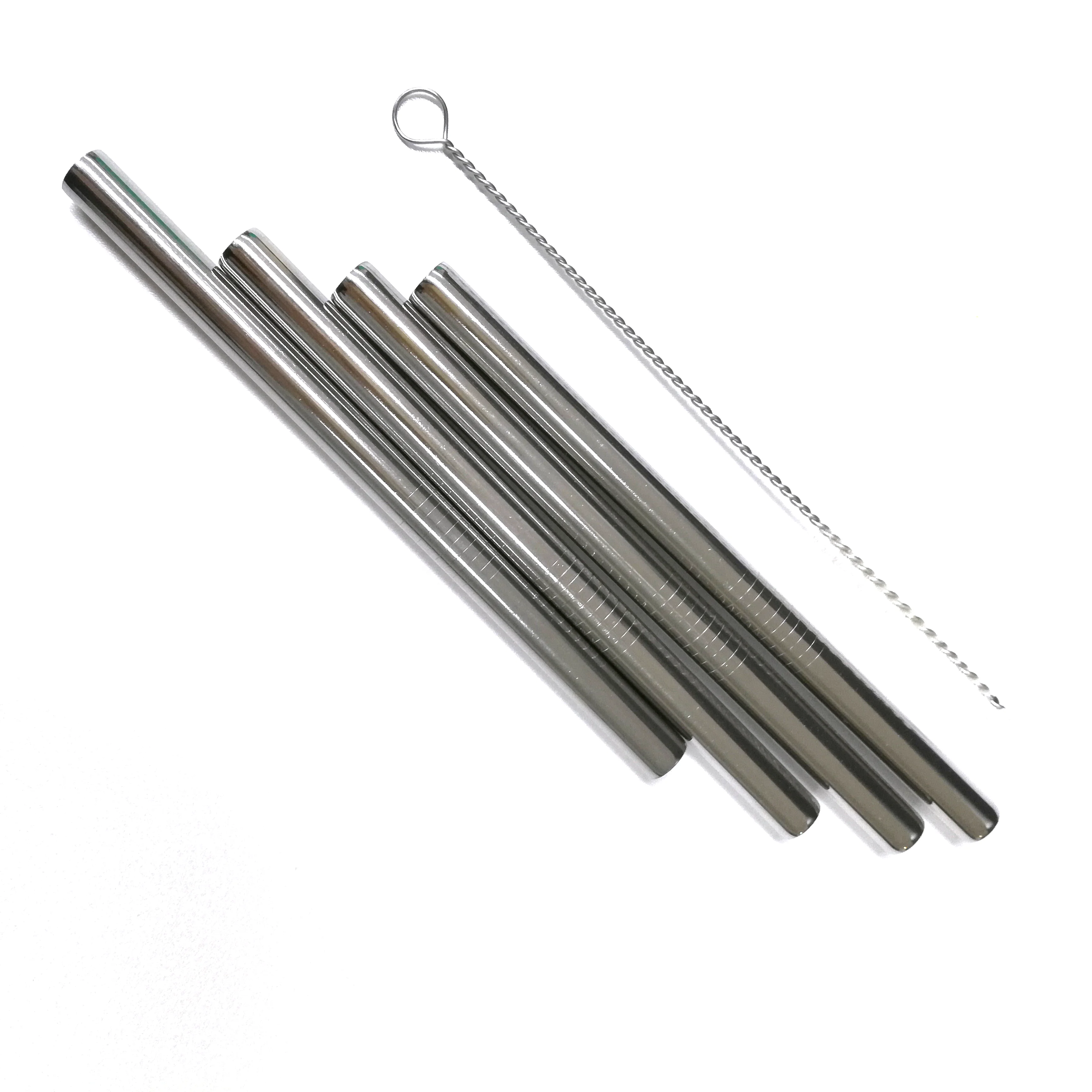 
4Pack 10MM Stainless Steel Straws With Cleaning Brush For Drinking 