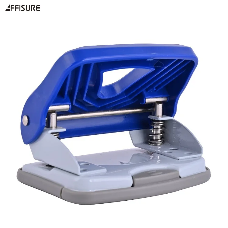 Customized Logo High-quality 8mm Manual Plastic 2 Hole Punch 20 Sheets For Binding Notebook