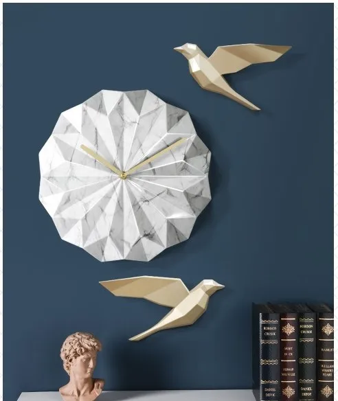 Fashion Luxury resin Clock Living Room Creative and Wall Clock Home Decoration Art Clock handmade use polished