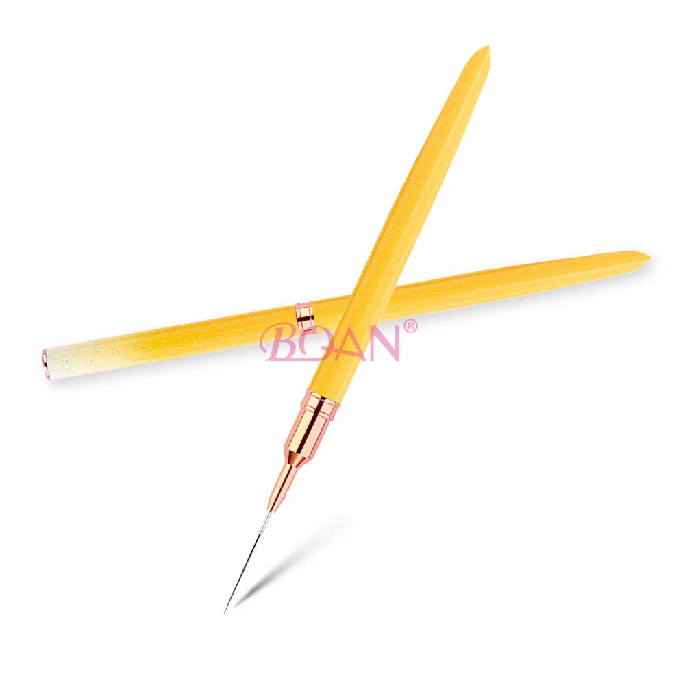High Quality New Yellow Gradient Nylon Hair UV Gel Line Drawing Tool Liner Nail Art Brush With Custom Size