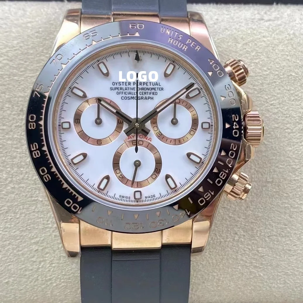 Luxury Mechanical Watch 40mm 904L Steel 7750 Movement Thickness 12.3mm 116515 Brand Rose Gold Diamonds Panda Watch