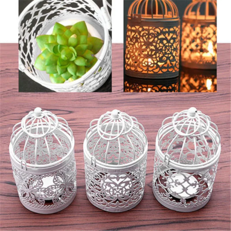 Decorative Hollow Hanging Bird Cage Candle Holder Lantern Classic Wedding Decoration