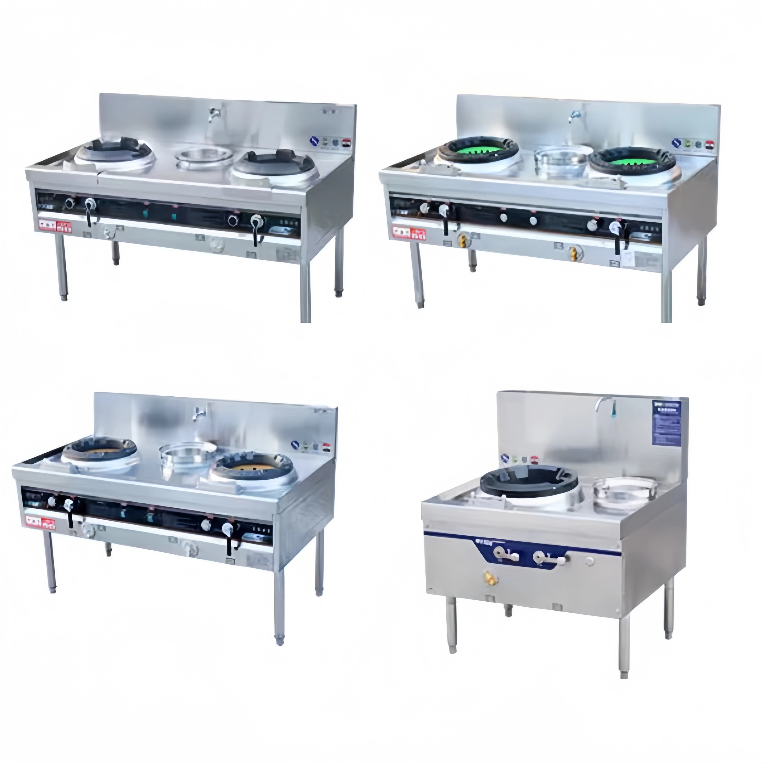 high quality stainless steel big kitchen 2 burner wok range gas stove for restaurante chinede food