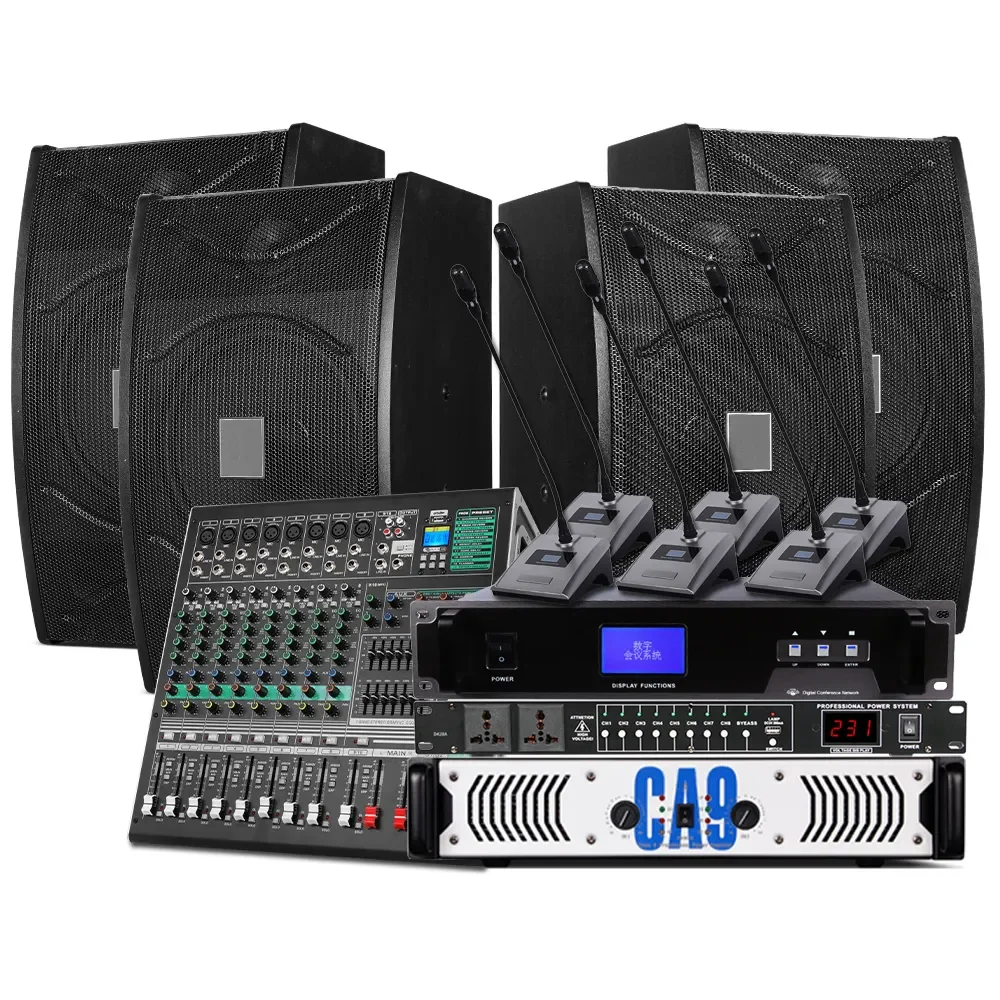 D100C Professional 10-inch Speaker Audio System Sound Equipment/10 channels audio mixer /Speakers For Family party conference