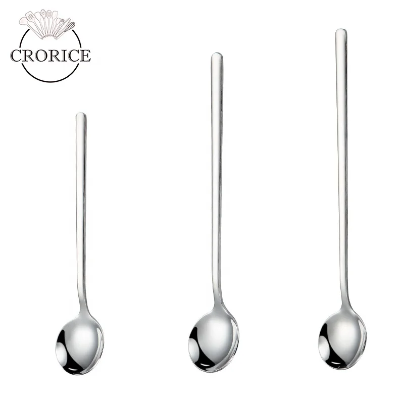 
Amazon Hot Selling Coffee Spoon Cutlery long handle stainless steel tableware for Events Gift 