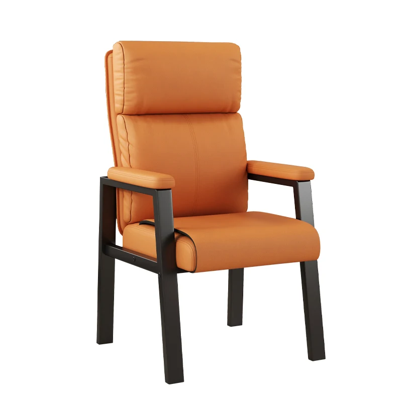 Custom Negotiation Boss Steel Frame Chess and Card Room Mahjong Chair Leather Computer Chair with Armrests