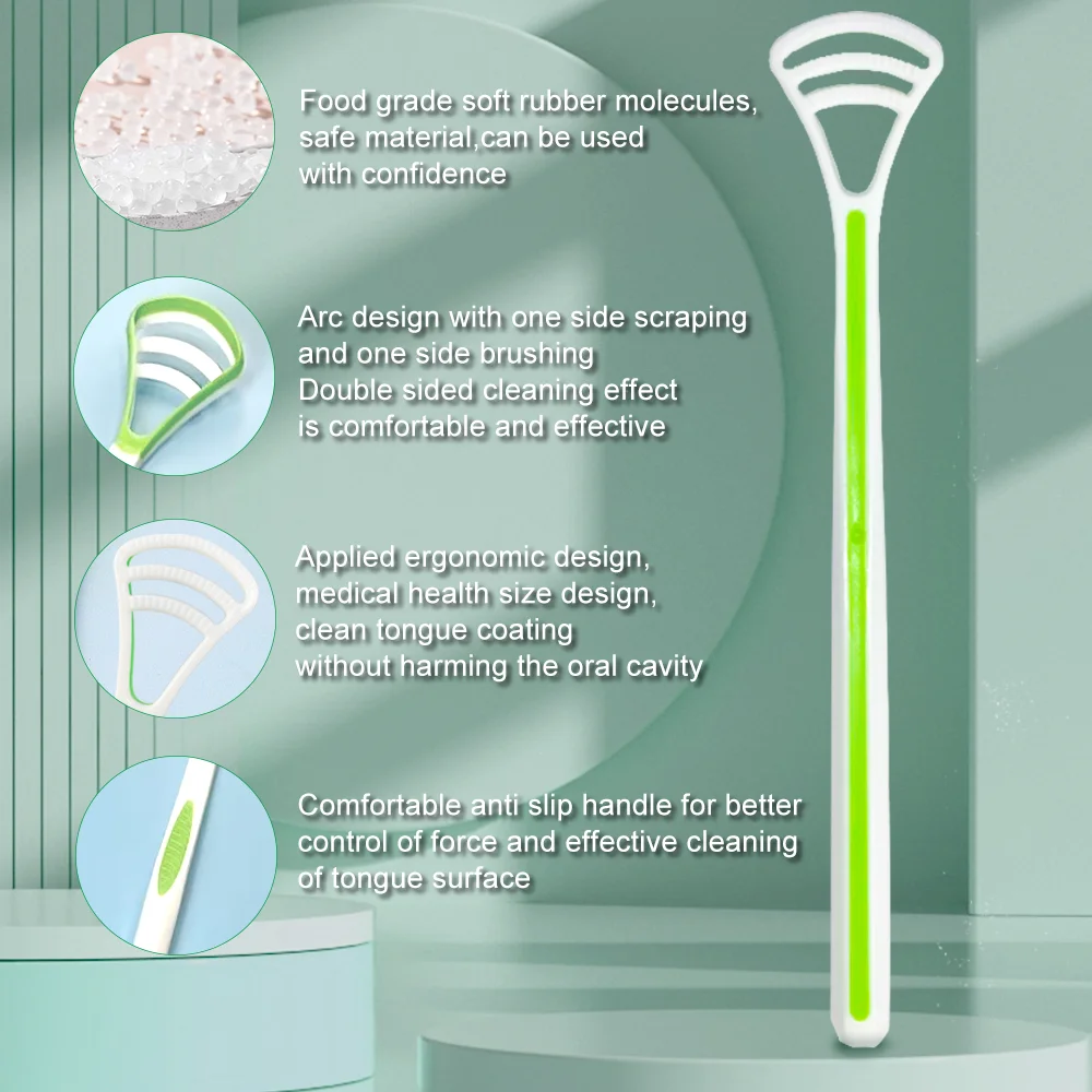 Tongue Cleaner Cheap Tongue  scraper Oral care cleaning  devices Plastic Brush Food Grade Silicone Tongue Scraper