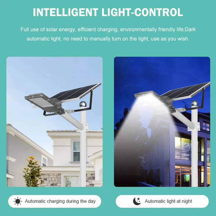 
Remote Control 60W 100W 200W 300W 400W Aluminum Housing Outdoor Solar LED StreetLight 