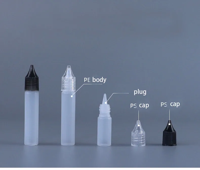 Plastic PE Child Resistant Unicorn Squeeze E-dropper Bottle  5ML/10ML/15ML/30ML