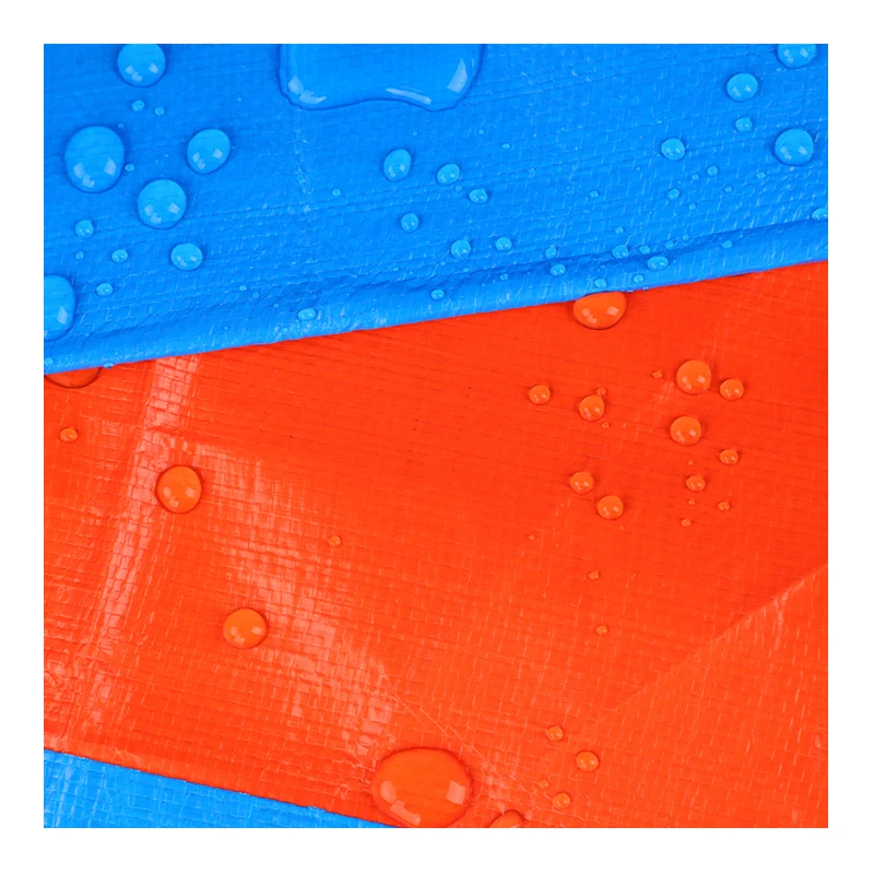 4Mx5M Size Blue Orange Color Widely Usage Rain Cover Transportation Cover Cargo Cover PE Waterproof Tarpaulin With Metal Grommet