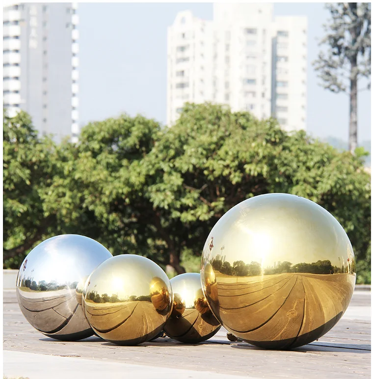 1mm thickness Gold Stainless Steel Hollow Balls 150mm 100mm Mirror Polished Hollow Steel Spheres 200mm