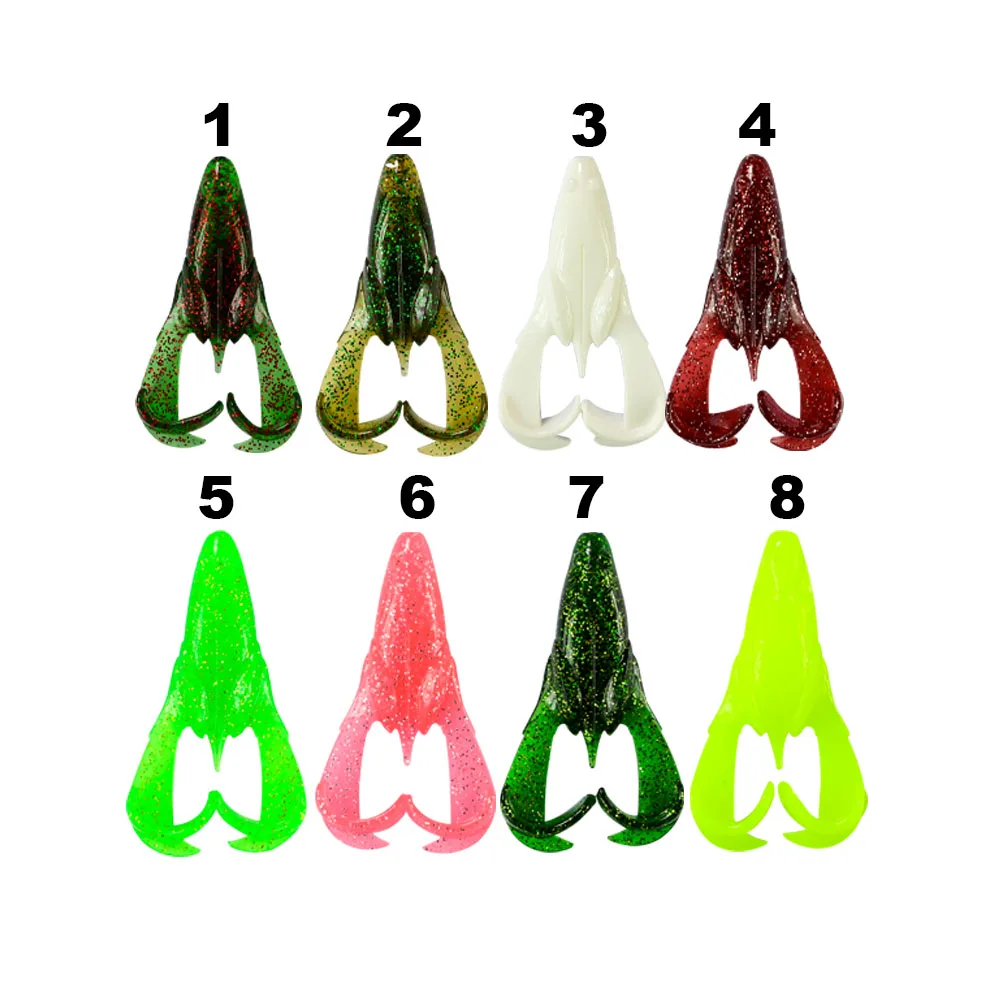 TPR Topwater Bass Fishing Lures 90mm 12.5g 4pcs/blister box Bait Floating Rotating Tail Long tensile material  Frog