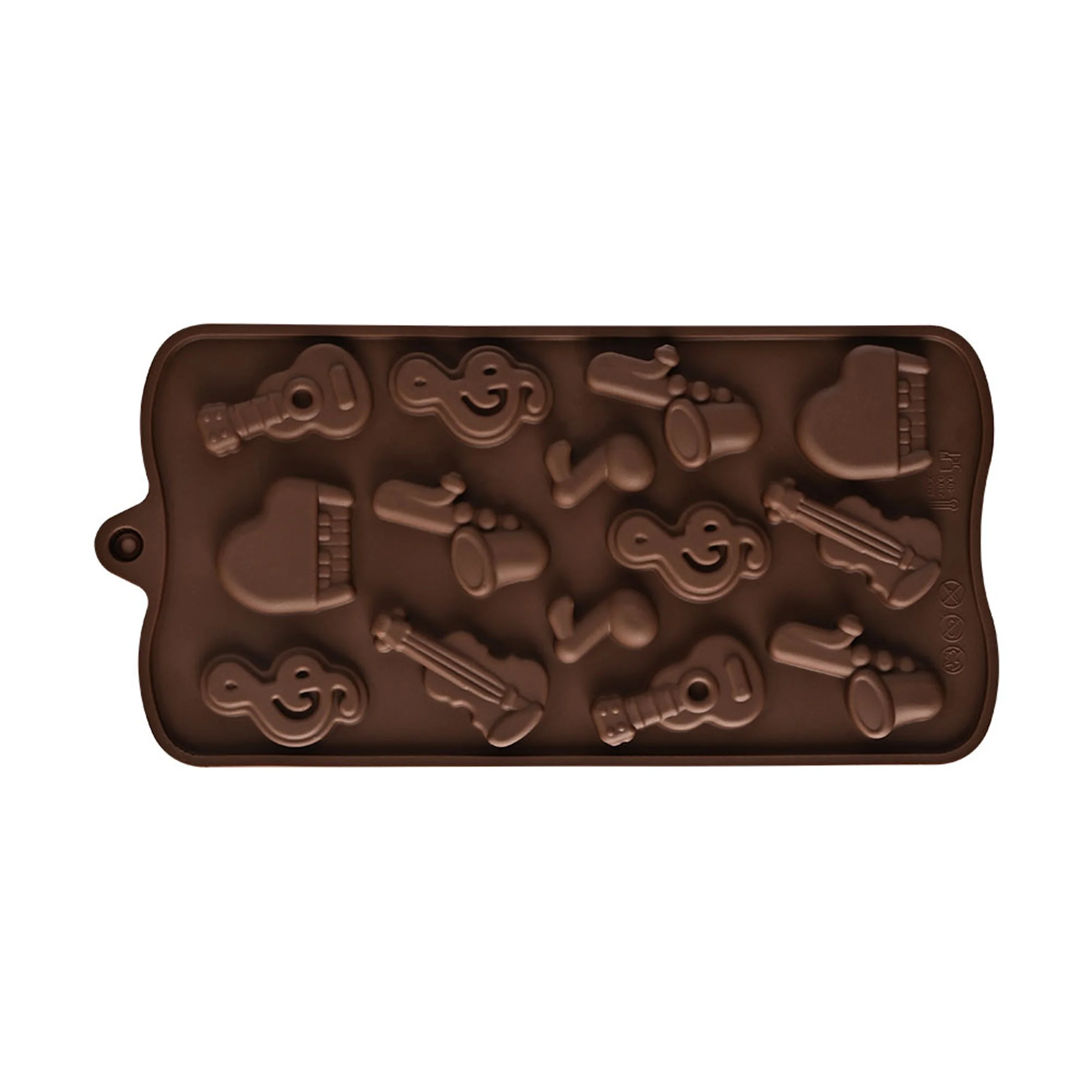 14 Cavities  Candy Mold Music Note Shape Chocolate Silicone Mold For Cake Decorating