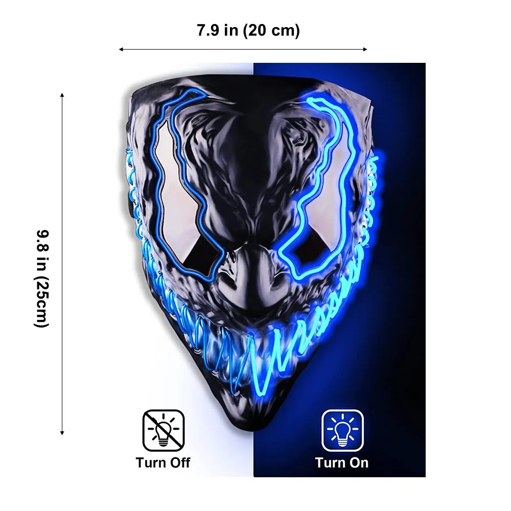 Светящаяся в темноте маска для косплея костюм на день рождения свадьбу светящаяся Хэллоуин СВЕТОДИОДНАЯ