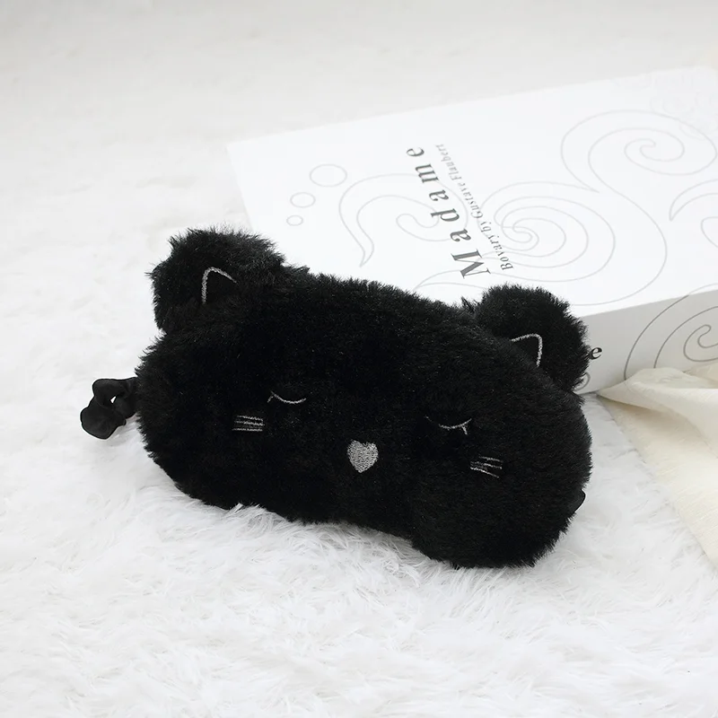 novelty soft Plush blindfold sleeping animal eye mask for girls cartoon colorful student sleep eye mask