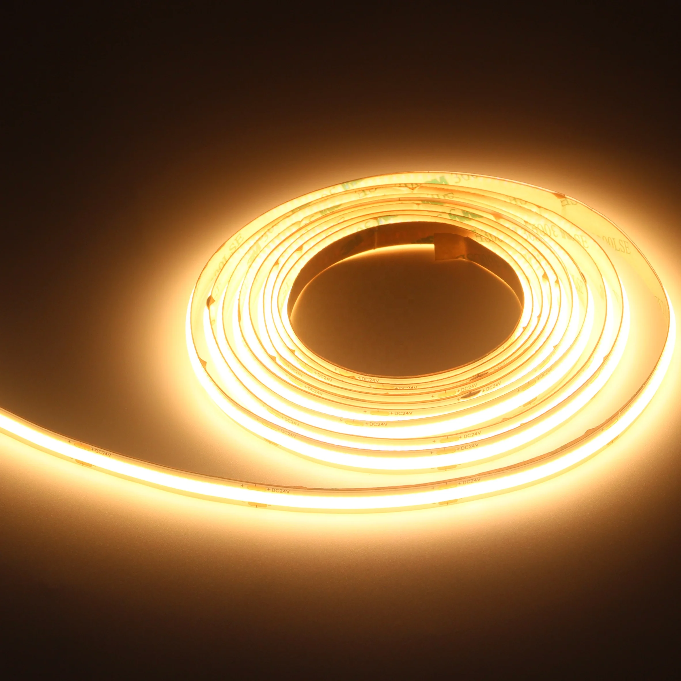 Flex Cuttable Lighting Ribbon 3000K 24V 480LEDs Warm White 8mm 10W IP20/68 Moisture- proof Residential Room Decor COB LED Strip