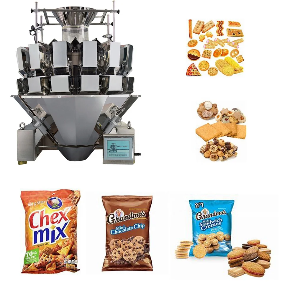 Pneumatic CE ISO cashew nut cookies snack food packing machine