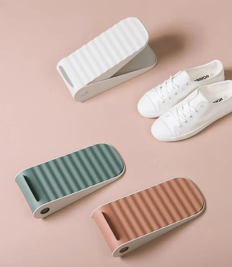 Plastic Double Deck Shoe Rack Adjustable Shoe Stacker Easy Shoe Organizer