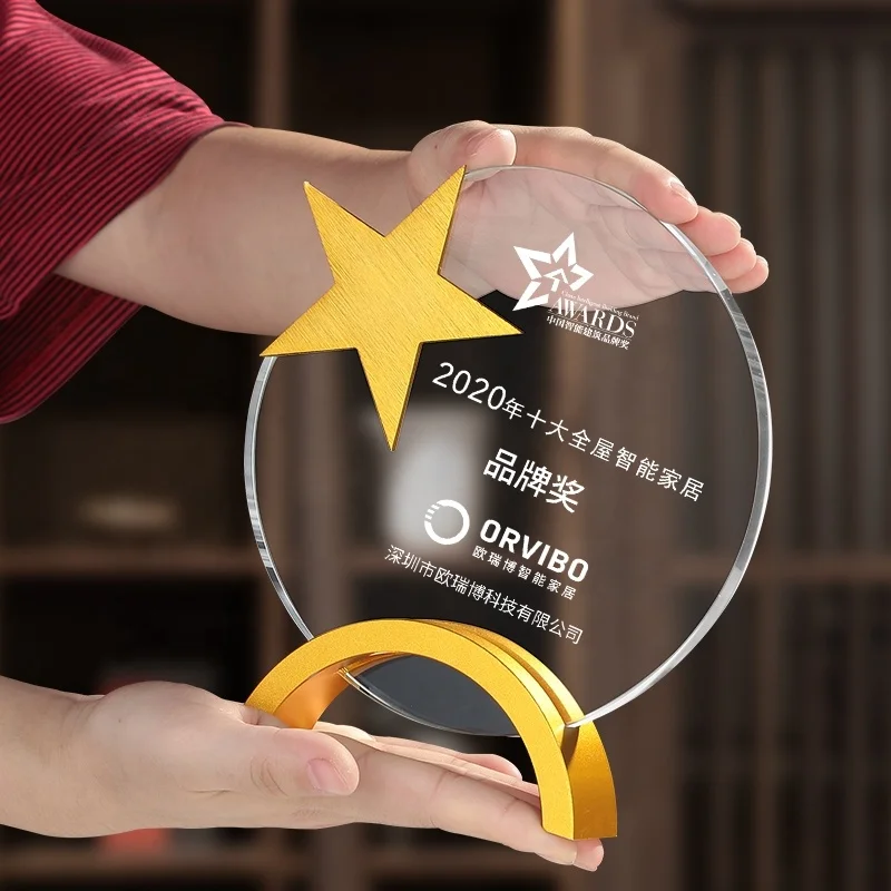 Good Design Trofeo Di Cristallo Wholesale Fine Workmanship Factory Price Glass Crystal Trophy