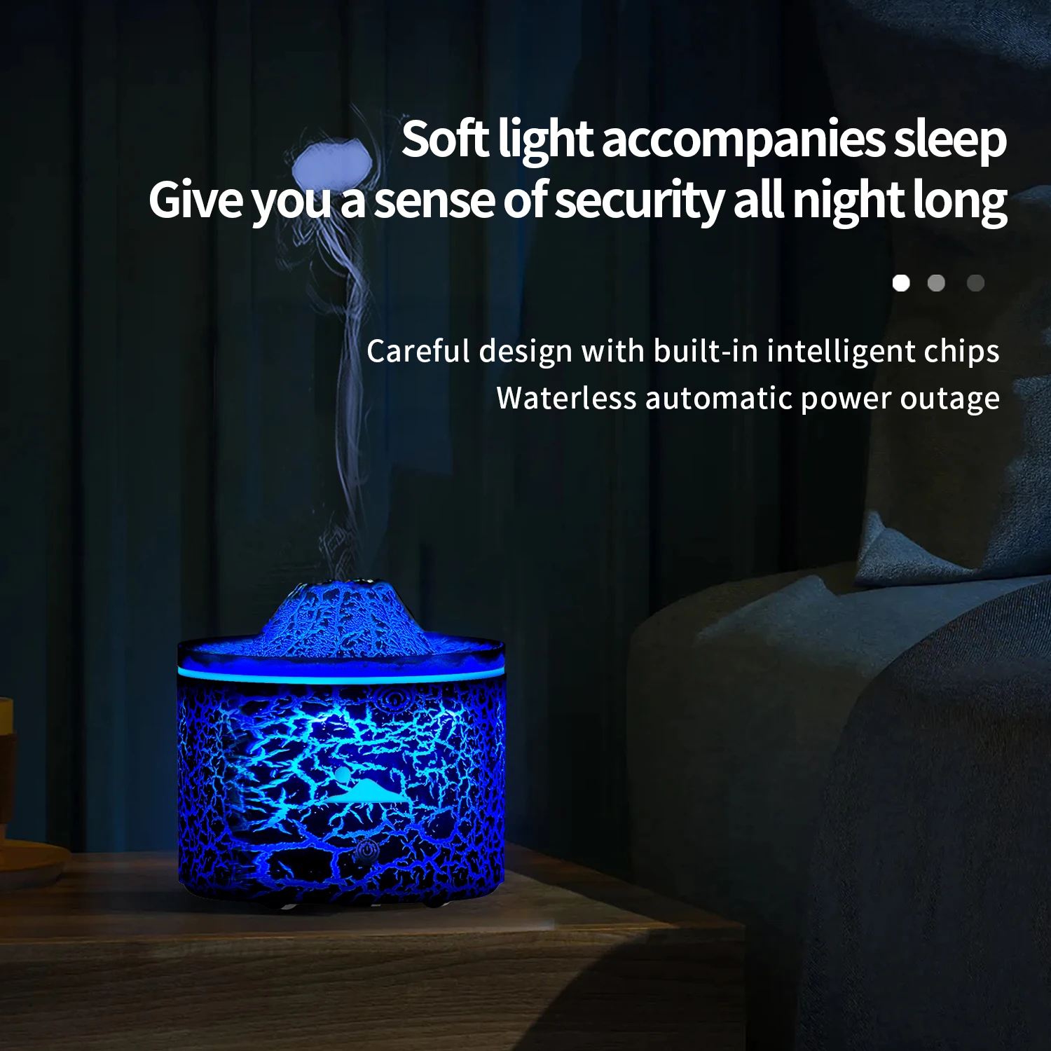 New Unique Smart  Flame Fire Aromatherapy Ultrasonic  Air Humidifier 350ml 7 Colors LED Lamp Aroma Diffuser