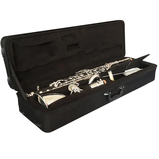 Roffee Musical instrument ABS body silver plated 19 Key Low E Bass clarinet