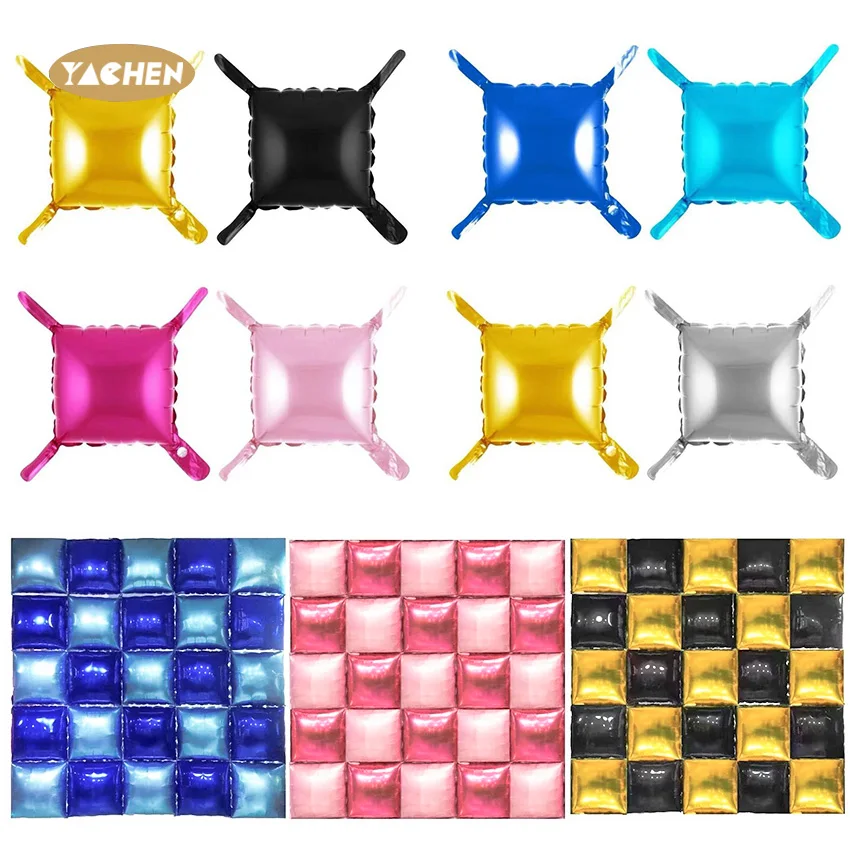 Yachen new arrival two side two colors 19 inch square aluminum foil balloon wall for birthday wedding party backdrop decorations