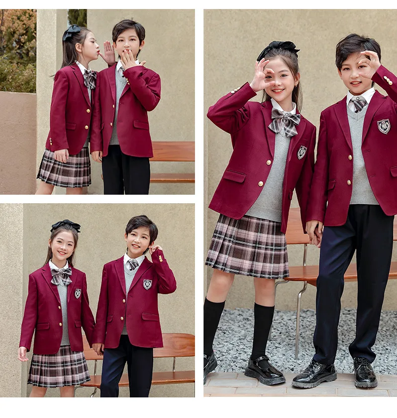2024 New Product Customization School uniform suits custom fabric and pattern school suit blazer pants skirt school uniform