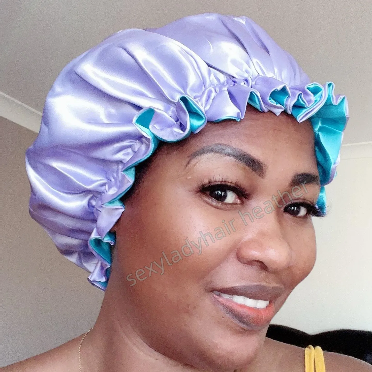 Wholesale High Quality double layer satin designer bonnet Silk Hair satin Bonnet mommy and me bonnets custom logo