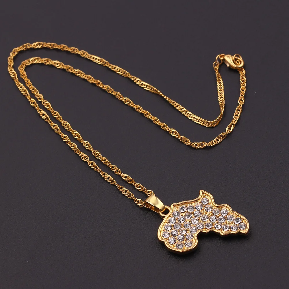 Personality Jewelry American 18K Gold Plated Stainless Steel Necklace Jewelry Customized Map Necklace