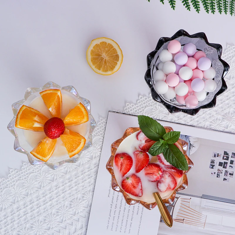 Creative Hot Selling Custom Small Color Glass Ice Cream Desert Cups For Decoration