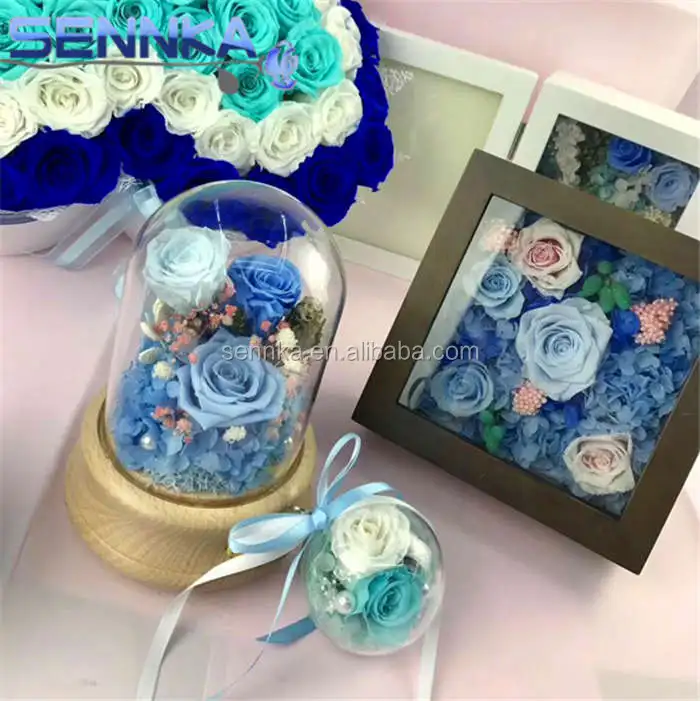 Luxury Shinning LED Preserved Rose Bluetooth MP3 Music Loudspeaker Box Eternal Rose Voice Box