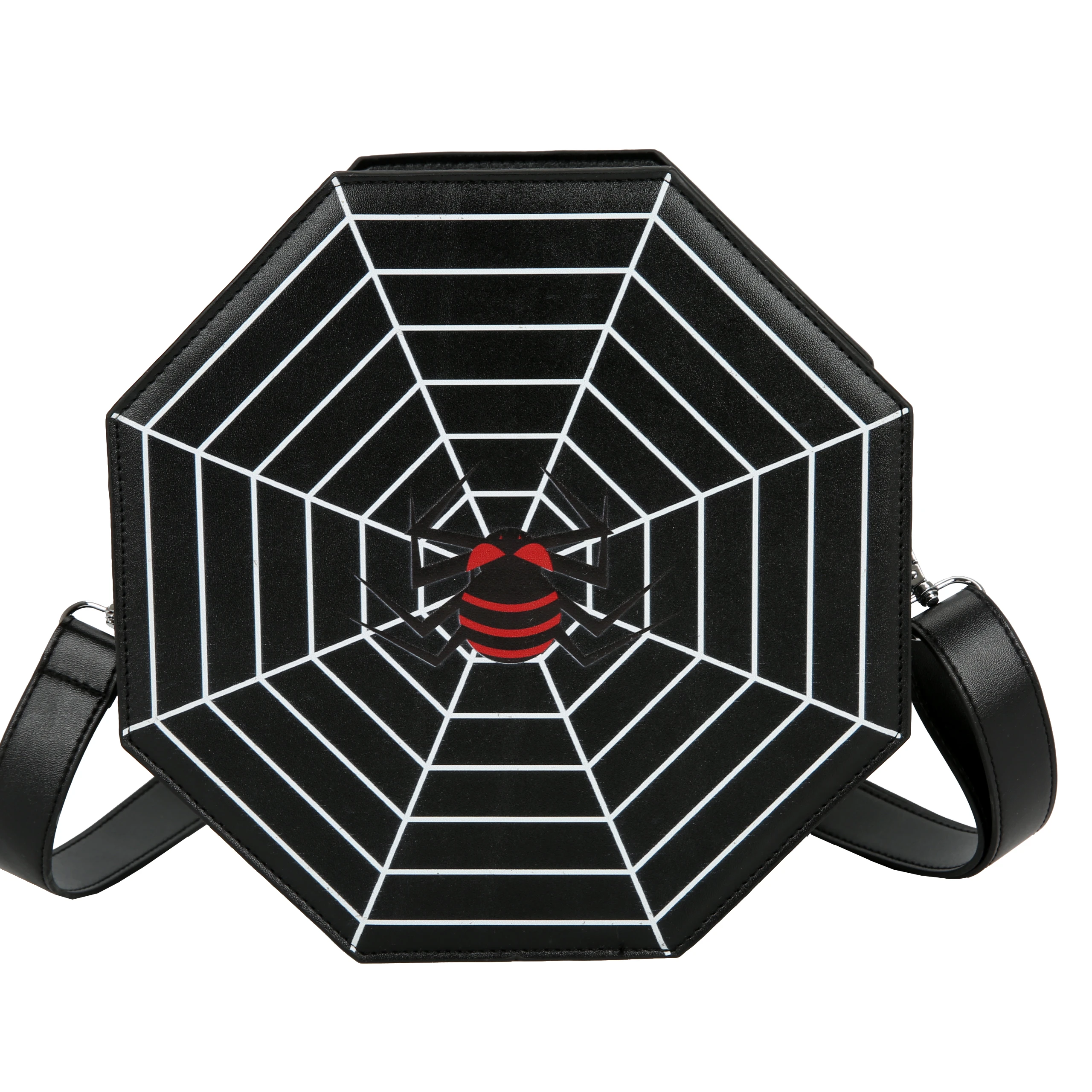 Fashion Halloween Black Gothic shoulder bag Custom Printing Purse Spider Web Crossbody bag for Women