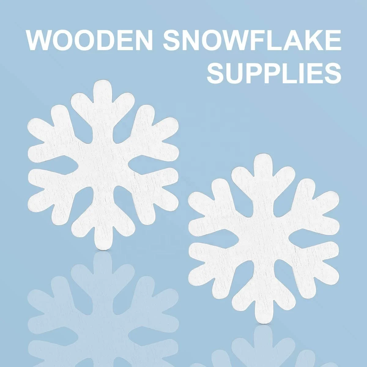 100 pieces Wooden Snowflake Decoration Mini White Snowflake Craft Handmade DIY Wood Pieces