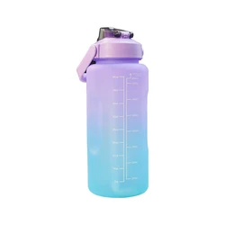 2L sleeve motivational water bottle  bpa free tritan sport gym plastic water bottle with time marker