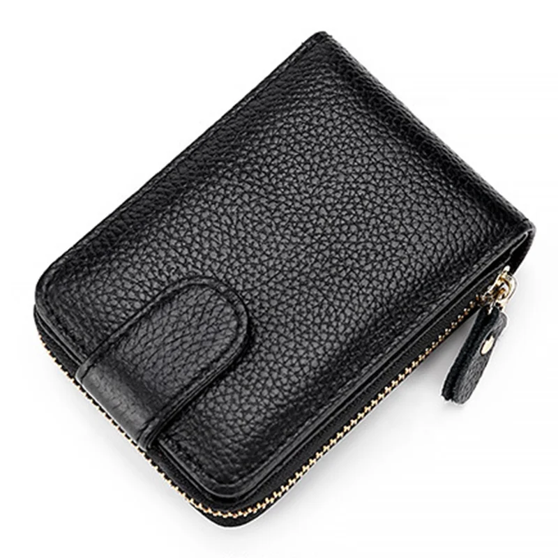 
Fashionable simple multifunctional buckle organ leather RFID card holder 