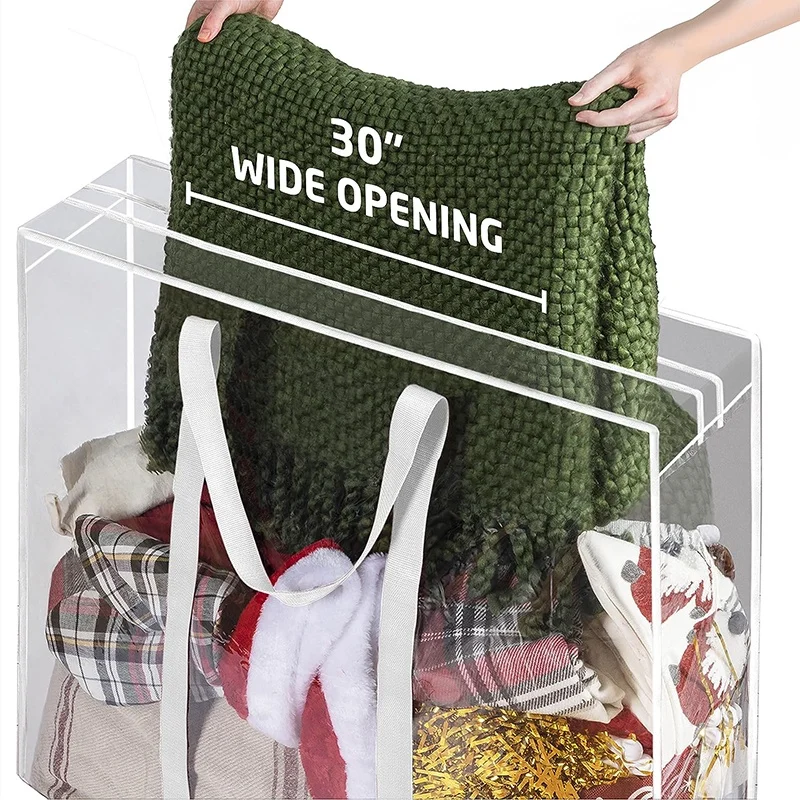 Clear Plastic Durable Reusable Moving Bag Laundry Bag Storage Organizer Hamper for Shopping Storage Travel Clothes Toy