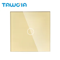 TAWOIA 86MM Electric Switch 1 Gang 300W economy normal Glass screen touch switch wall Light Switch