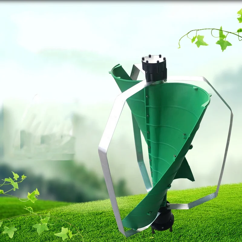 Wind Turbine 2 Blades Wind Power Generator DC12V 24V 100W Vertical Axis Spiral Wind Turbine Generator  for Garden & Home