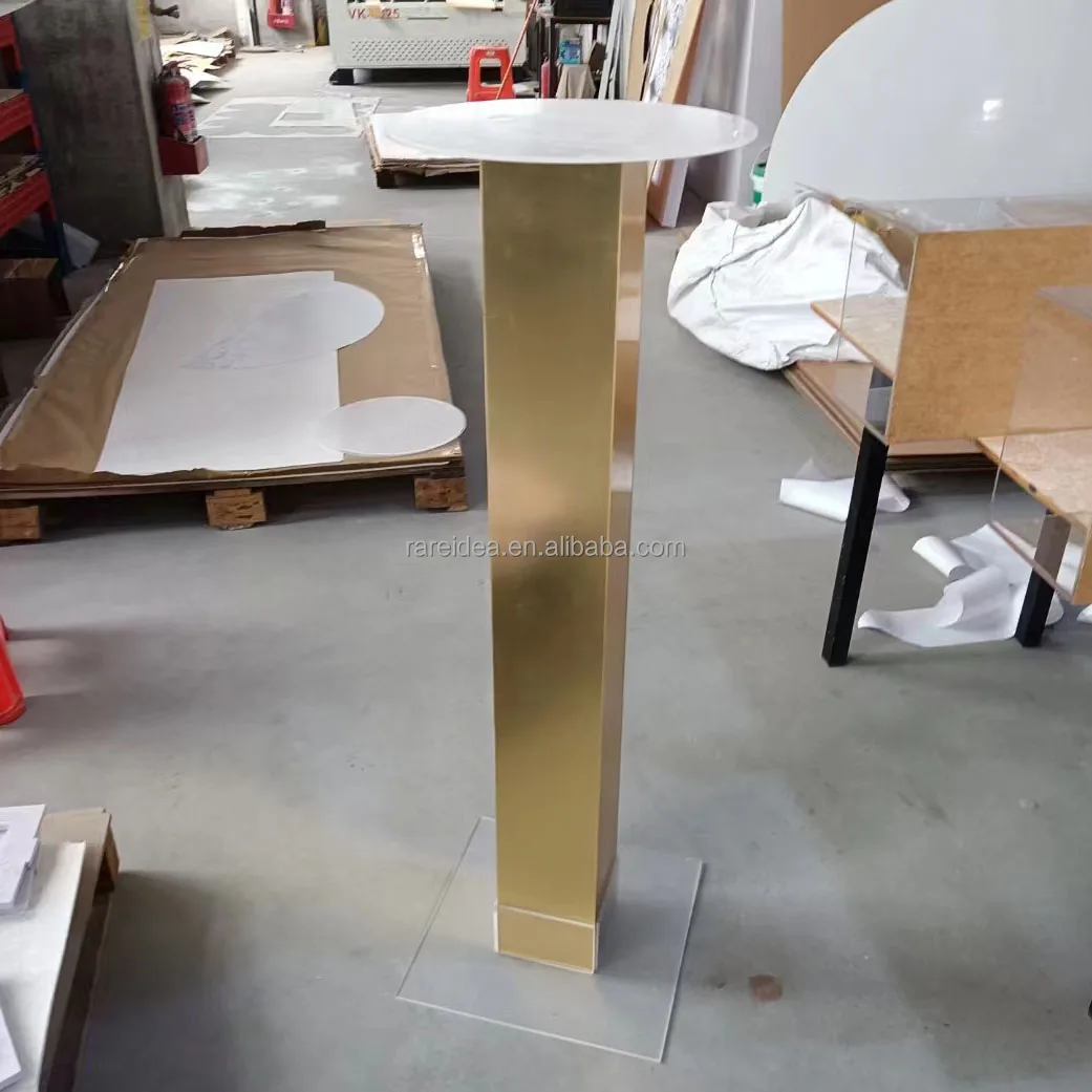 Gold Centerpieces Acrylic Plant Stands Flower Stand Wedding Decoration For Wedding Table