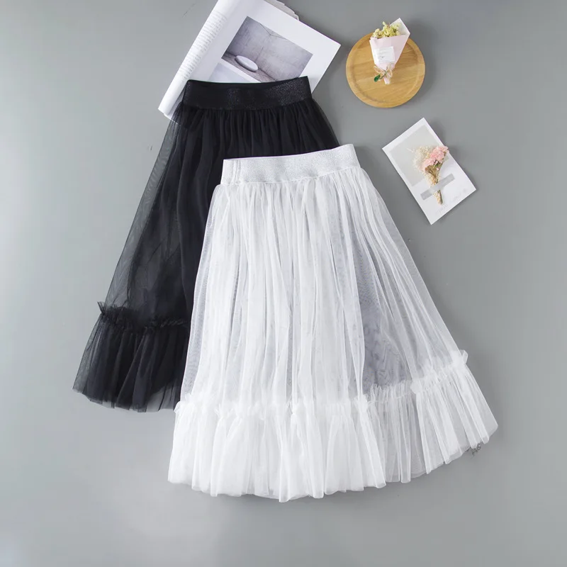 Wholesale Mother and daughter clothes Dance Party Summer Tutu Dress Tulle School Girl Long Skirt