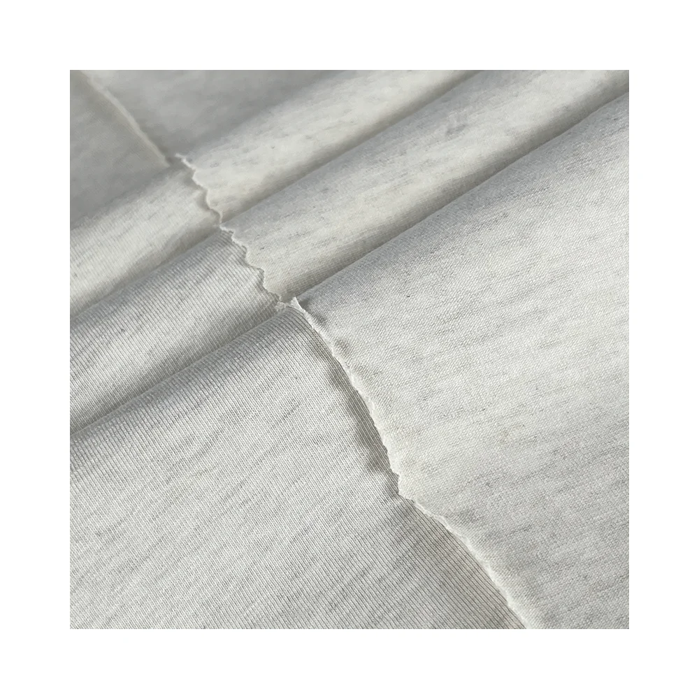Made in China Fancy Yarn 40S Elastane Soft Feeling Knit Plain Single T shirt Fabric Cotton Spandex Jersey