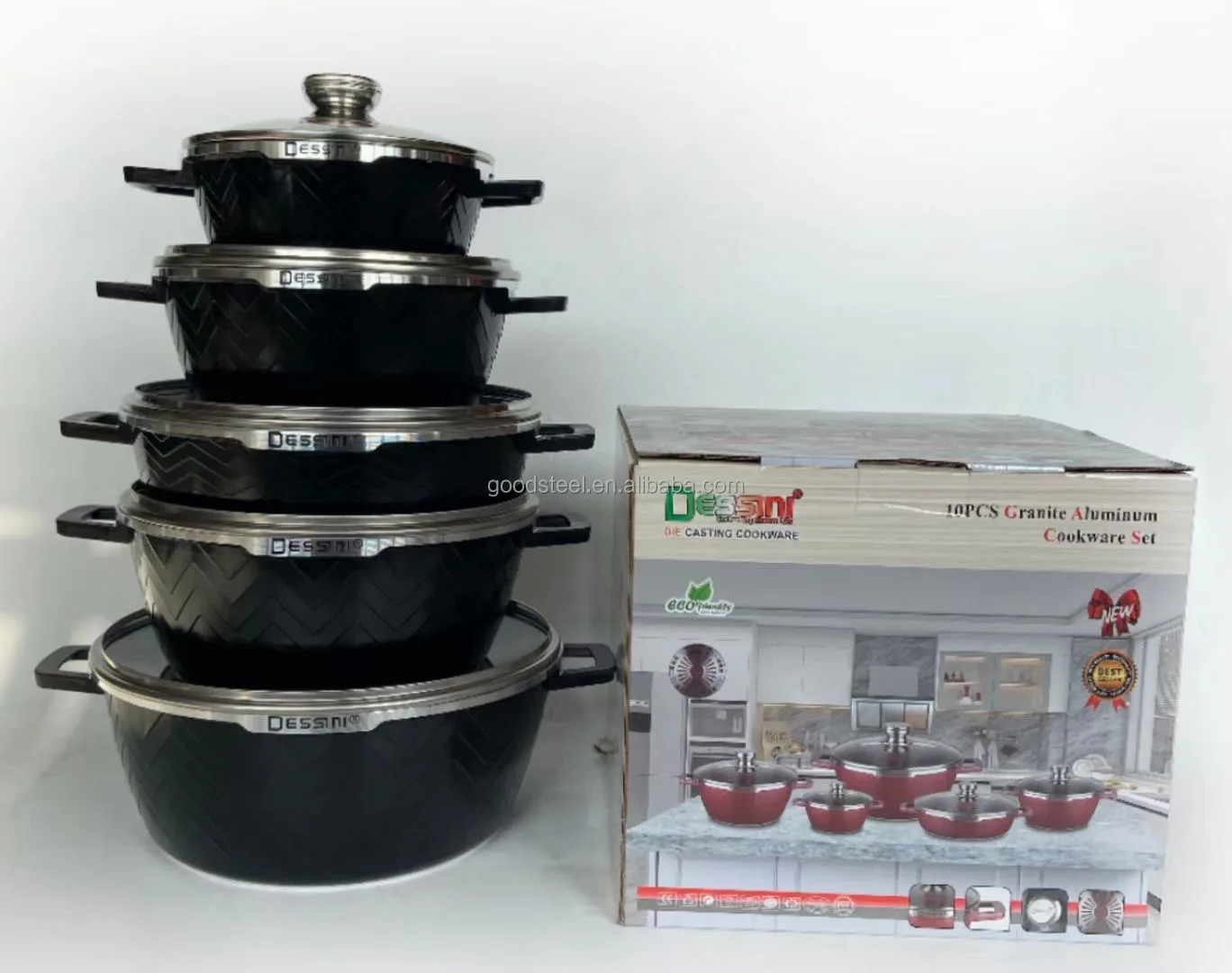Best Quality 10PCS Aluminium Pot Kitchen Set Die Cast Nonstick Aluminum
