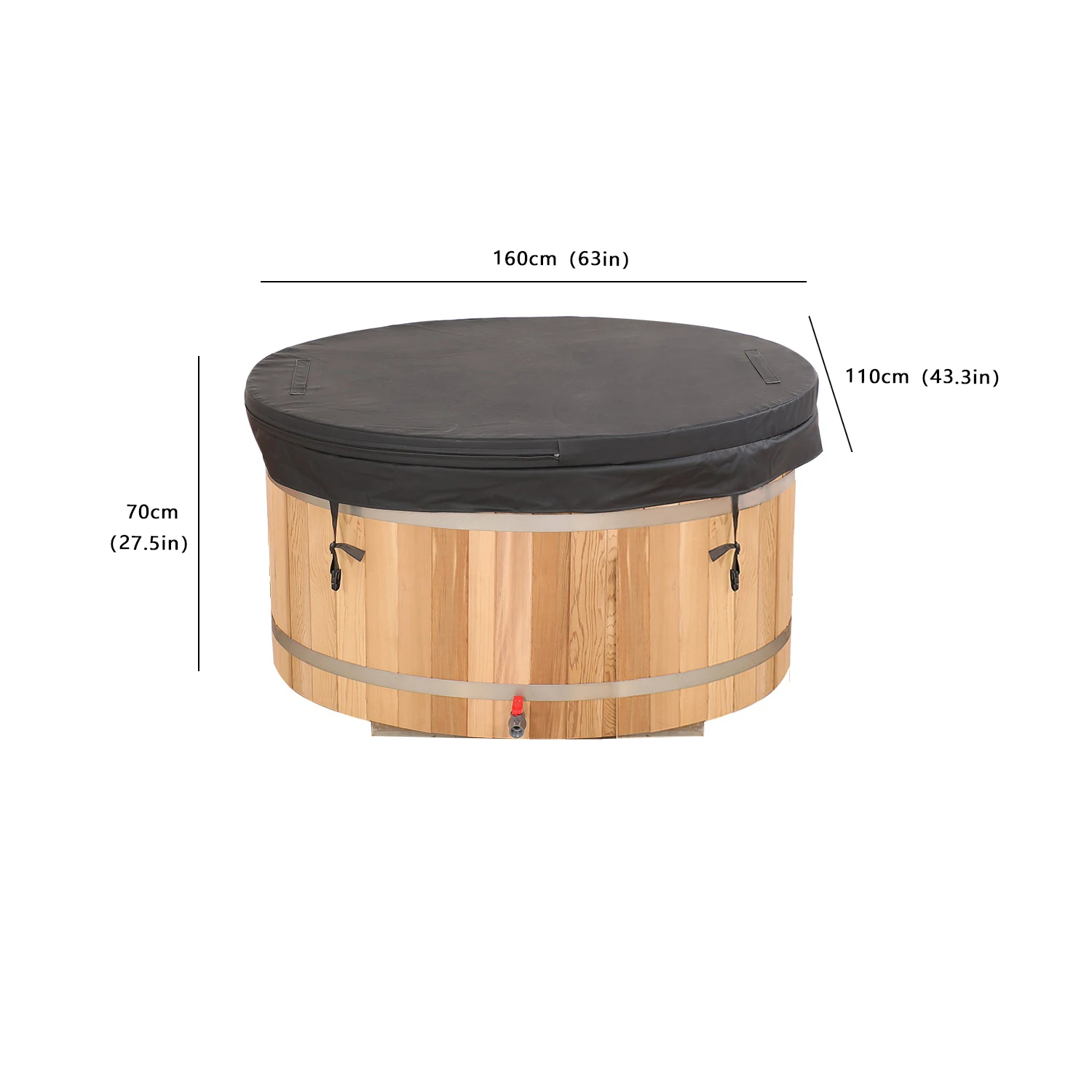 New Design Red Cedar Ice Tub Cold Plunge Custom Ice Bath Tubs for 2 Person Home Spa Recovery