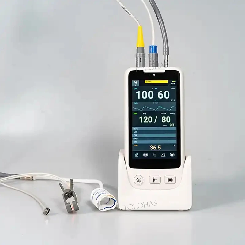 LHWVET40 Easy To Use New Design Mini Medical Monitor Multi Parameter Pet Monitor For Vet